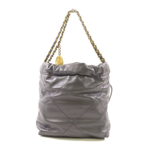 CHANEL CC GHW Mini Chanel 22 2 Way Chain Shoulder Bag Crossbody Leather