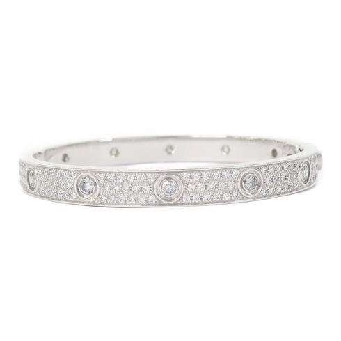 CARTIER Love Bracelet Diamond-Paved 18K White Gold Cartier#17