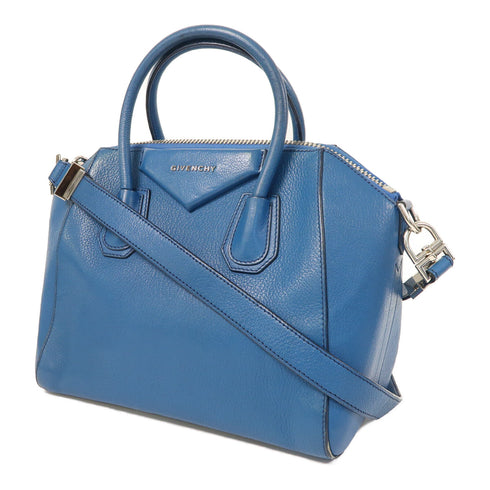 GIVENCHY SHW 2 Way Shoulder Bag Calfskin Leather Blue