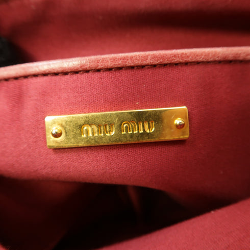 Miu Miu GHW Shoulder Crossbody Bag RT0543 Calfskin Leather Red