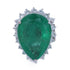 FINE JEWELRY 23.613ct Emerald 3.96 Diamond Ring PT900 Platinum Used...