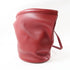 CELINE GHW Clasp Bucket Shoulder Bag Calfskin Leather Red
