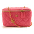 CHANEL CC GHW Vanity Case Chain Shoulder Bag Lambskin Leather Pink