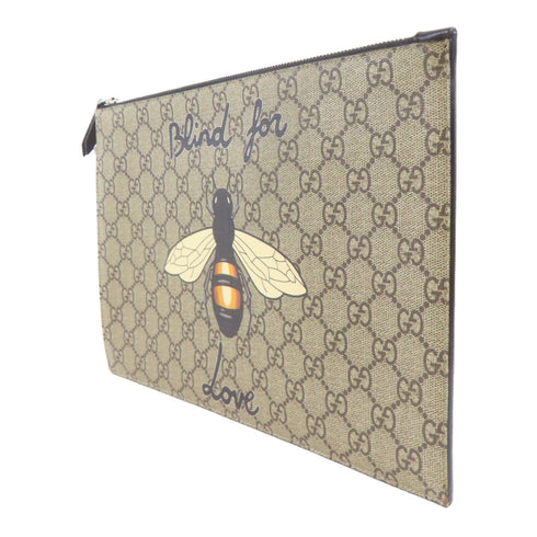 GUCCI GG SHW Handbag Clutch Bag 473904 PVC Coated Canvas Brown/Black
