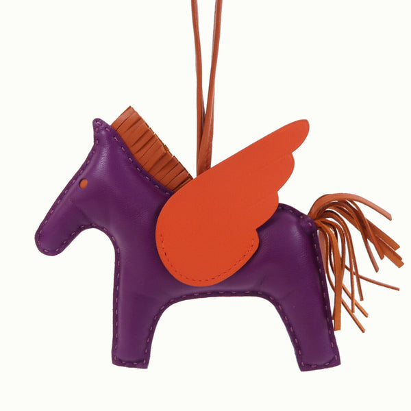 HERMES Rodeo Pegase MM Charm Veau Swift Anemone/Red