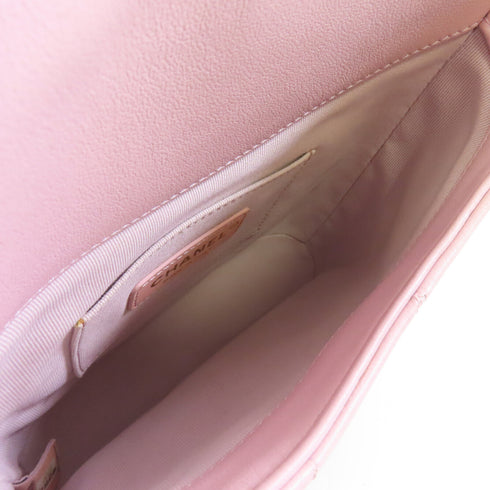 CHANEL CC GHW Shoulder Bag Calfskin Leather Pink