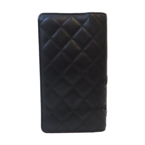 CHANEL CC SHW Cambon Long Wallet Calfskin Leather Black