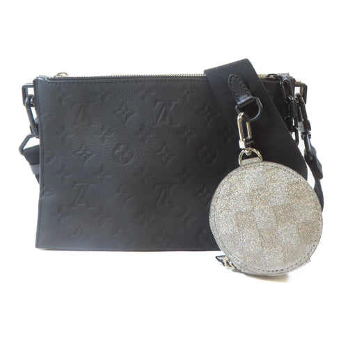 LOUIS VUITTON LV SHW Trio Pouch Shoulder Bag M59682 Monogram Taurillon Black