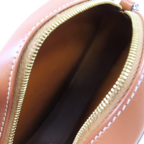 CELINE GHW Small Oval Purse Cuir Triomphe Shoulder Bag Calfskin Leather Brown