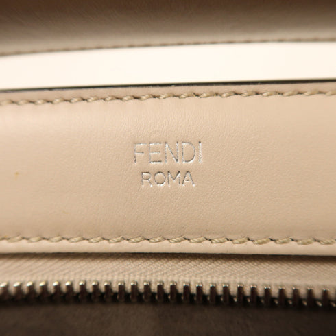 FENDI SHW Dotcom 2 Way Shoulder Bag Handbag Calfskin Leather Beige