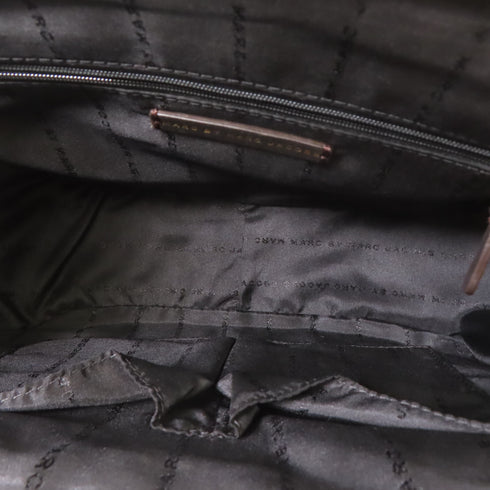 MARC BY MARC JACOBS GHW 2 Way Shoulder Bag Calfskin Leather Dark Brown