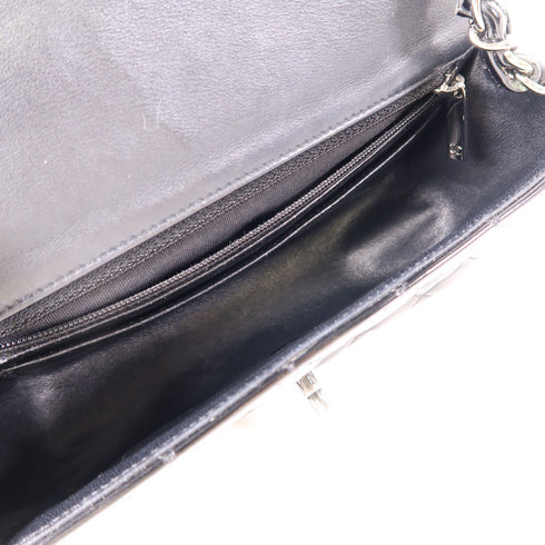 CHANEL CC SHW Mini Classic 20 Chain Shoulder Bag Patent Leather Black