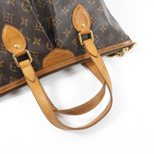 LOUIS VUITTON LV GHW Palermo PM 2 Way Shoulder Bag M40145 Monogram Brown v11