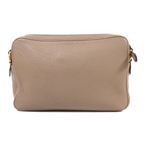 PRADA GHW Shoulder Bag Calfskin Leather Grey