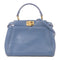 FENDI GHW Peekaboo Mini 2 Way Shoulder Bag 8BN244 Calfskin Leather Blue