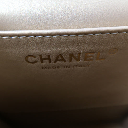 CHANEL CC GHW Matelasse Pearl Chain Bag Lambskin Leather AS0584 Black