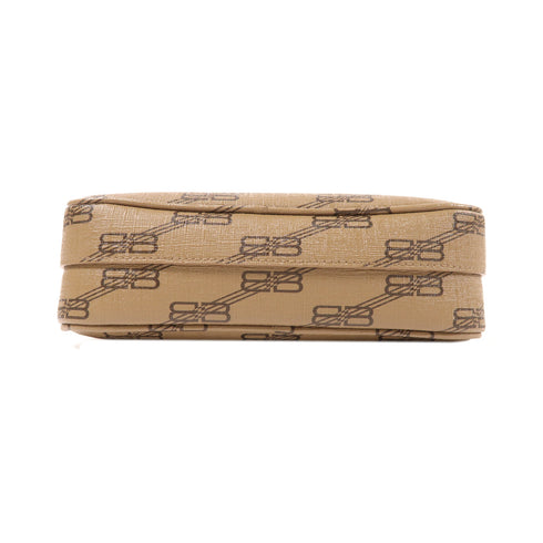 BALENCIAGA Signature Small Shoulder Bag 702701 Coated Canvas Brown