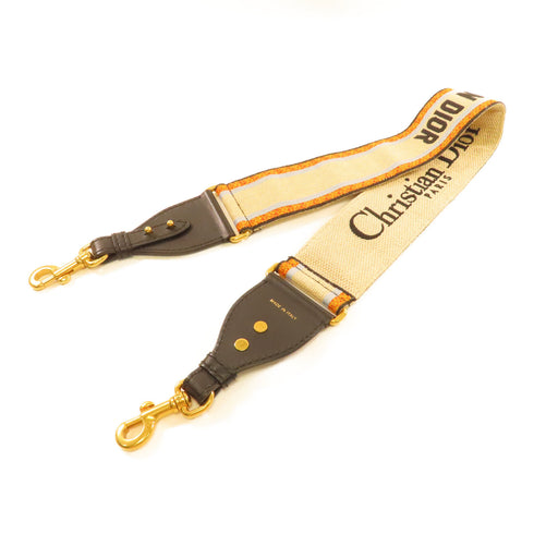 Christian Dior CD GHW Shoulder Strap Canvas Beigie