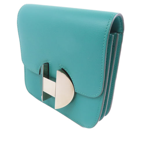 HERMES PHW 2002 Wallet Belt Bag Evercolor Leather Vert Verone Green