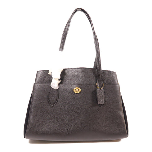 COACH GHW Tote Bag Shoulder Bag Calfskin Leather
