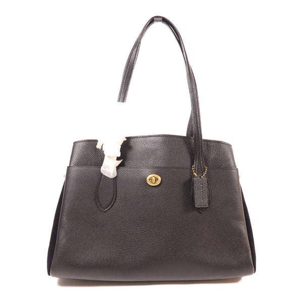 COACH GHW Tote Bag Shoulder Bag Calfskin Leather
