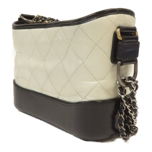 CHANEL Quilted CC GHW SHW Gabrielle Shoulder Bag A91810 Calfskin Leather White