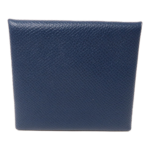 HERMES PHW Bastia Coins Case Purse Veau Epsom Leather Blue