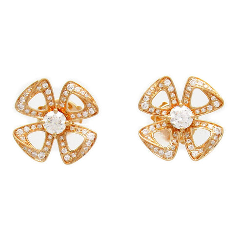BVLGARI Fiorever Earrings Diamond 18K Pink Gold