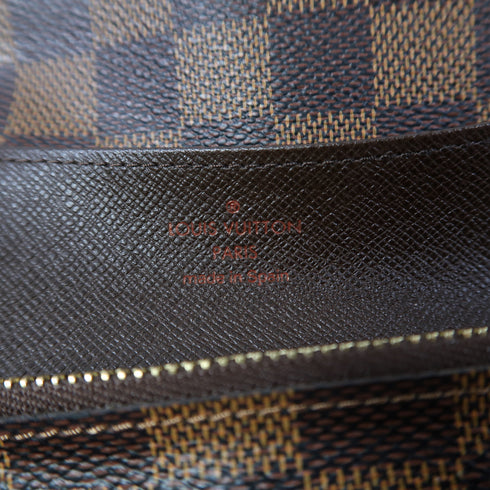 LOUIS VUITTON LV GHW Emilie Long Bifold Wallet N63019 Damier Ebene Brown