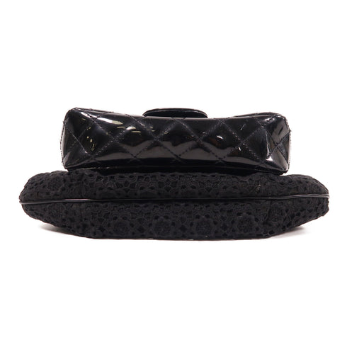 CHANEL CC GHW Chain Shoulder Bag Patent Leather Black