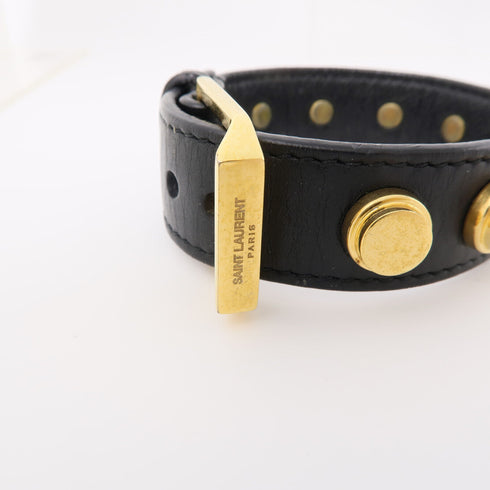 SAINT LAURENT YSL GHW Bracelets Accessories Gold Black