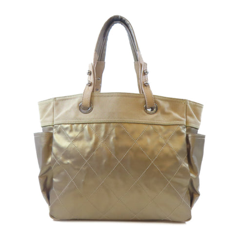 Chanel CC SHW Tote Bag PVC Coated Canvas Gold