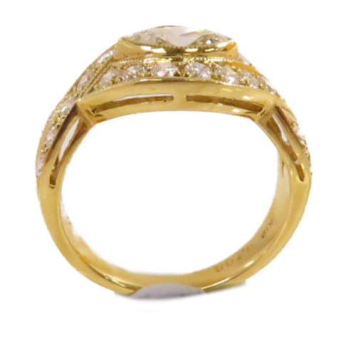 FINE JEWELRY 0.706ct Diamond 0.76ct Diamond Ring 18K Yellow Gold US#5.75