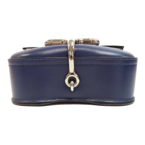 HERMES PHW Della Cavalleria Mini Shoulder Bag Tadelakt Leather Bleu Saphir Blue