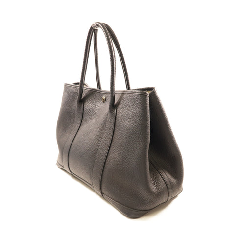HERMES PHW Garden Party PM Totebag Negonda Leather Bleu Indigo Navy Blue