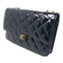 CHANEL CC GHW WOC Wallet On Chain Shoulder Bag Patent Leather Navy
