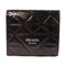 PRADA Brushed Wallet Fold Wallet Leather Black