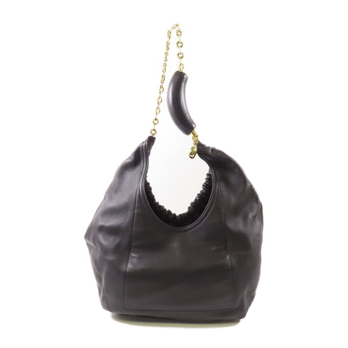 LOEWE GHW Squeeze Chain Shoulder Bag A914NCHX01 Calfskin Leather Black