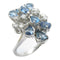 FINE JEWELRY Aquamarine Diamond Ring 18K White Gold US#4.5