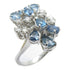 FINE JEWELRY Aquamarine Diamond Ring 18K White Gold US#4.5