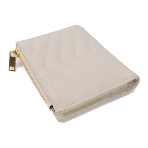 SAINT LAURENT YSL GHW Wallet 575879 Calfskin Leather White