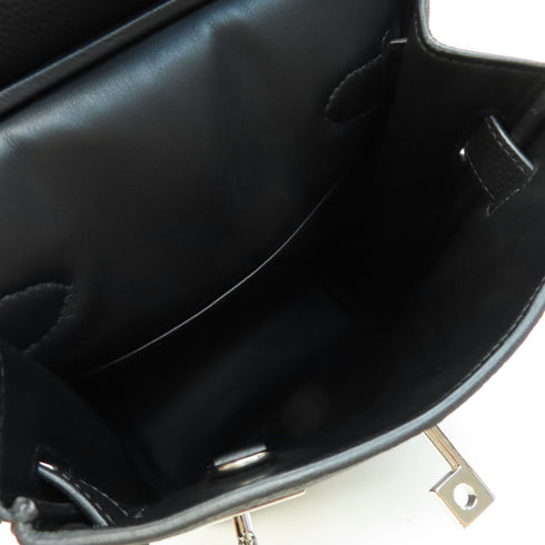 HERMES PHW Hac A Dos PM Shoulder Bag Togo Leather Noir/Black