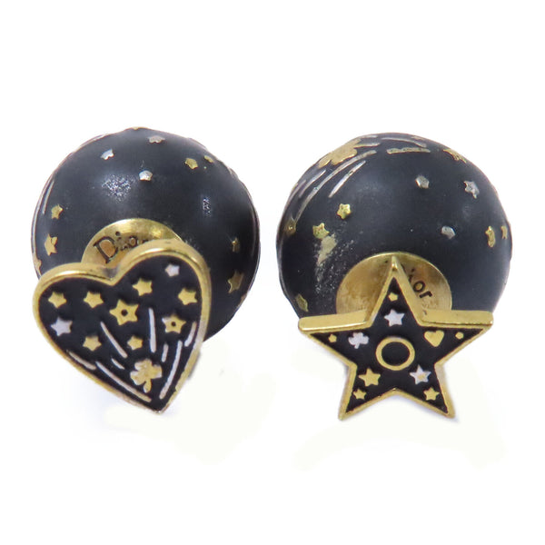 Christian Dior CD Earrings Metal Gold Black