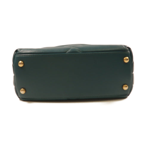 Chanel CC Shoulder Bag Lambskin Leather Blue