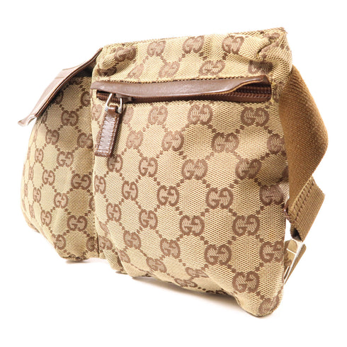 GUCCI GG SHW Waist Bag 28566 Canvas Brown v1