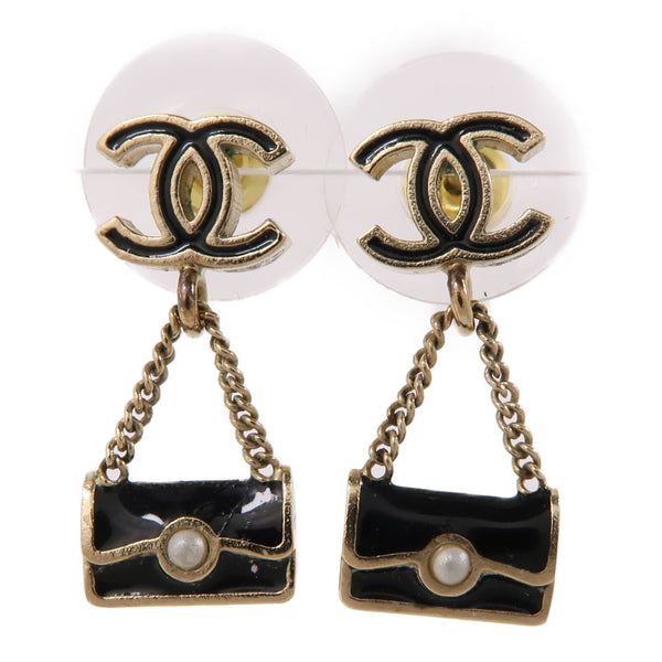 CHANEL CC Earrings B12/A Metal Gold Black