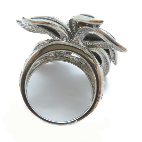 FINE JEWELRY 4.66ct Shell 0.83ct Diamond Ring 18K White Gold US#6.5