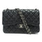 CHANEL Quilted CC SHW Classic Jumbo Chain Shoulder Bag Lambskin Leather Black v1