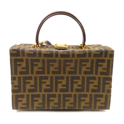 FENDI GHW Zukka Afor Vintage Handbag Shoulder Bag 0914548.2382 Canvas Brown