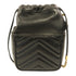 GUCCI Herringbone GG GHW Bucket Bag Shoulder Bag 746433 Calfskin Leather Black